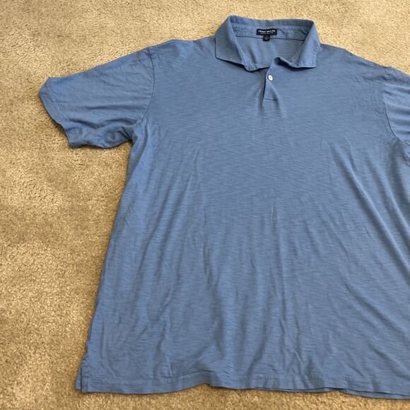 PETER MILLAR Crown Crafted Men's Polo Shirt Short Sleeves Cotton Blue Size XL - Picture 4 of 11